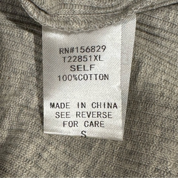 White Birch Small Gray Ribbed Henley Tank Top Neon Stitch Minimalist‎ - Picture 9 of 10